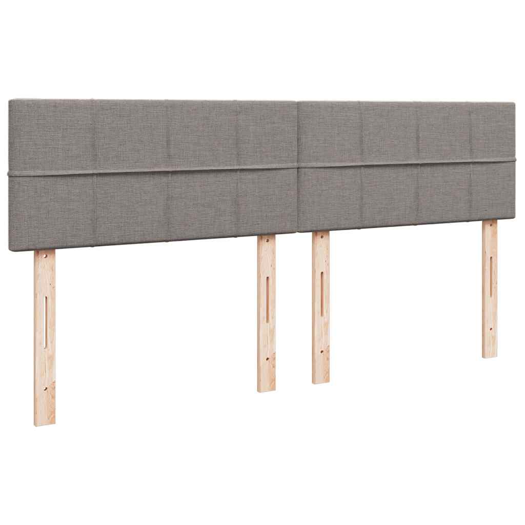 Krevet s oprugama i madracem smeđesivi 200x200 cm od tkanine