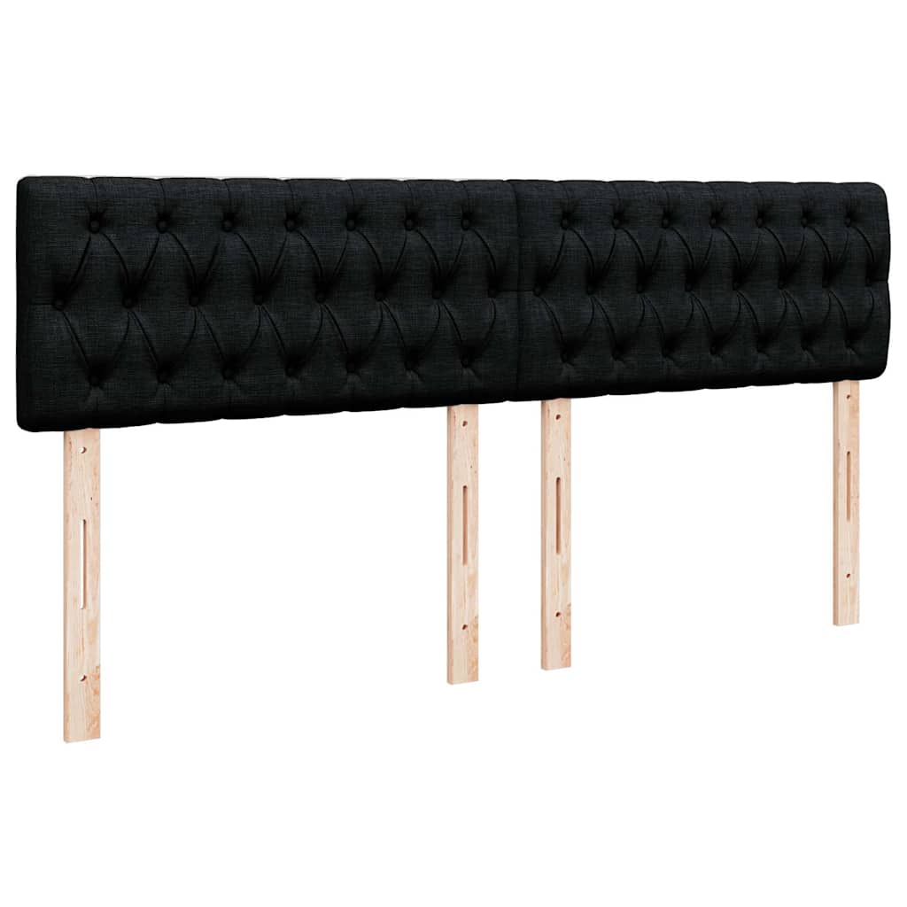 Krevet s oprugama i madracem crni 200x200 cm od tkanine