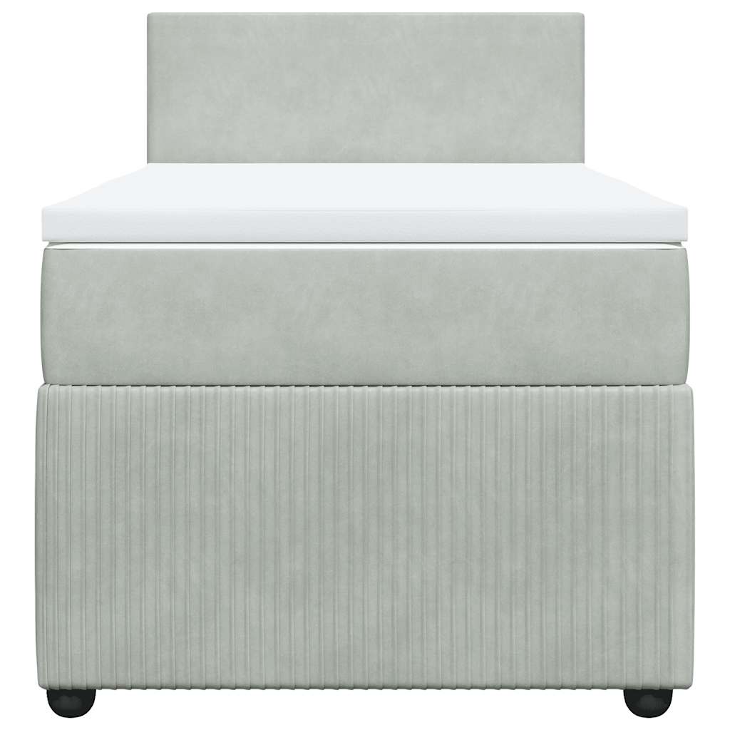 Box spring krevet s madracem svjetlosivi 80 x 200 cm baršunasti