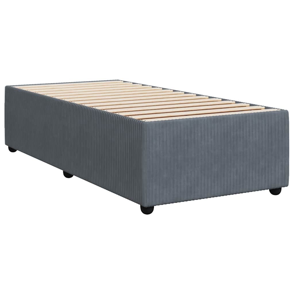 Box spring krevet s madracem tamnosivi 80 x 200 cm baršunasti