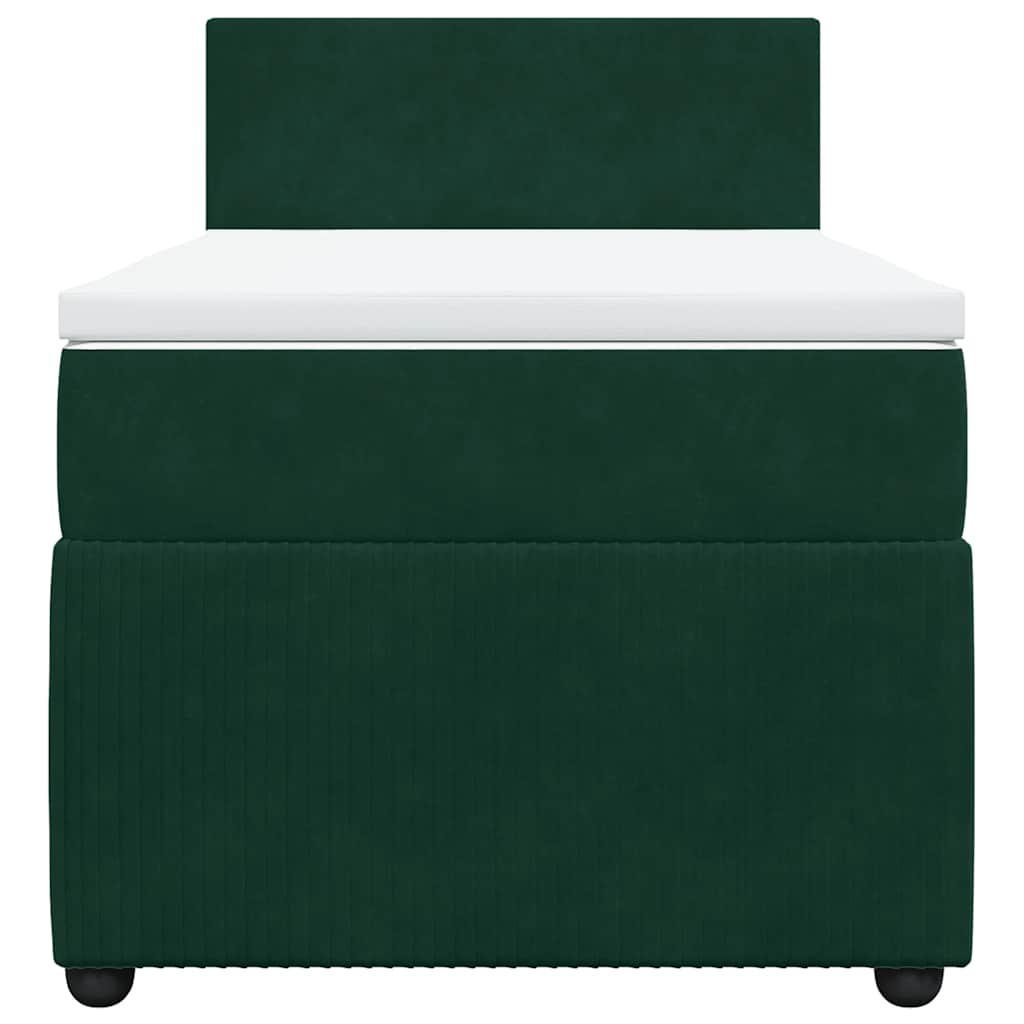Box spring krevet s madracem tamnozeleni 80 x 200 cm baršunasti