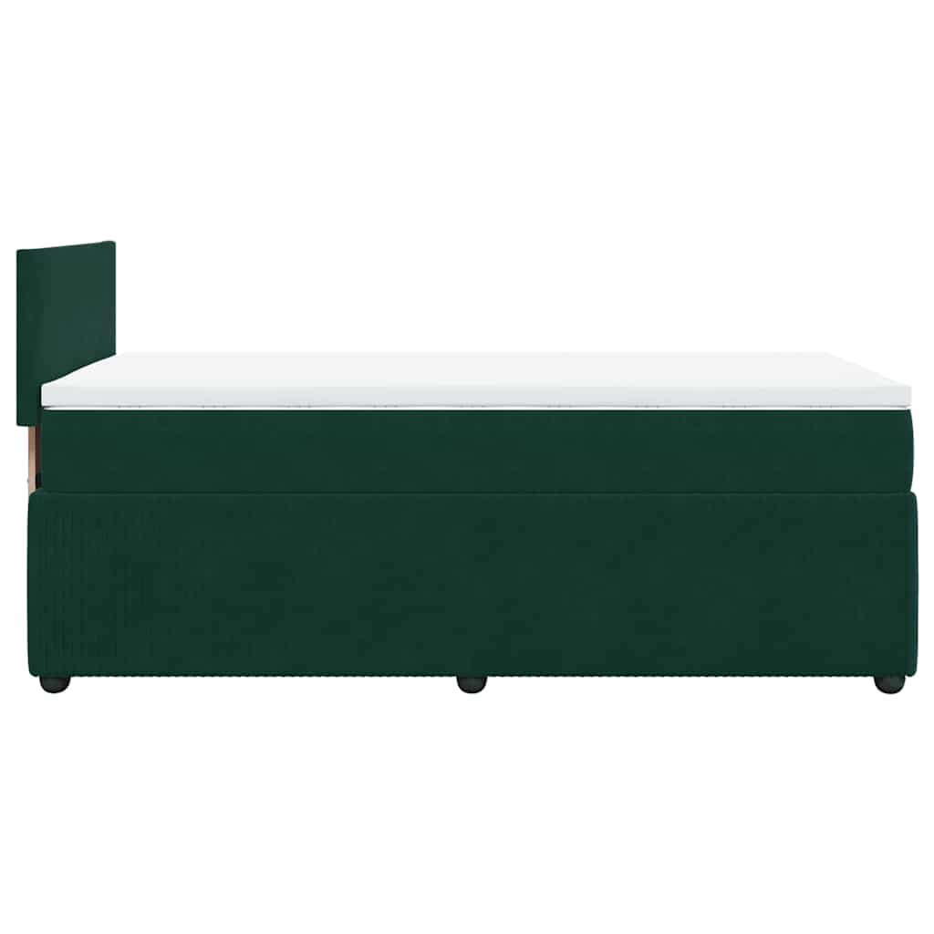 Box spring krevet s madracem tamnozeleni 80 x 200 cm baršunasti