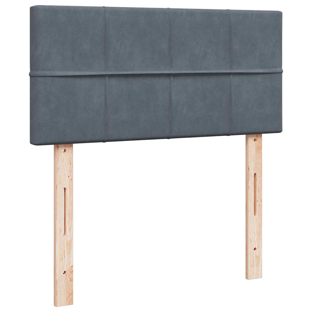 Box spring krevet s madracem tamnosivi 80 x 200 cm baršunasti