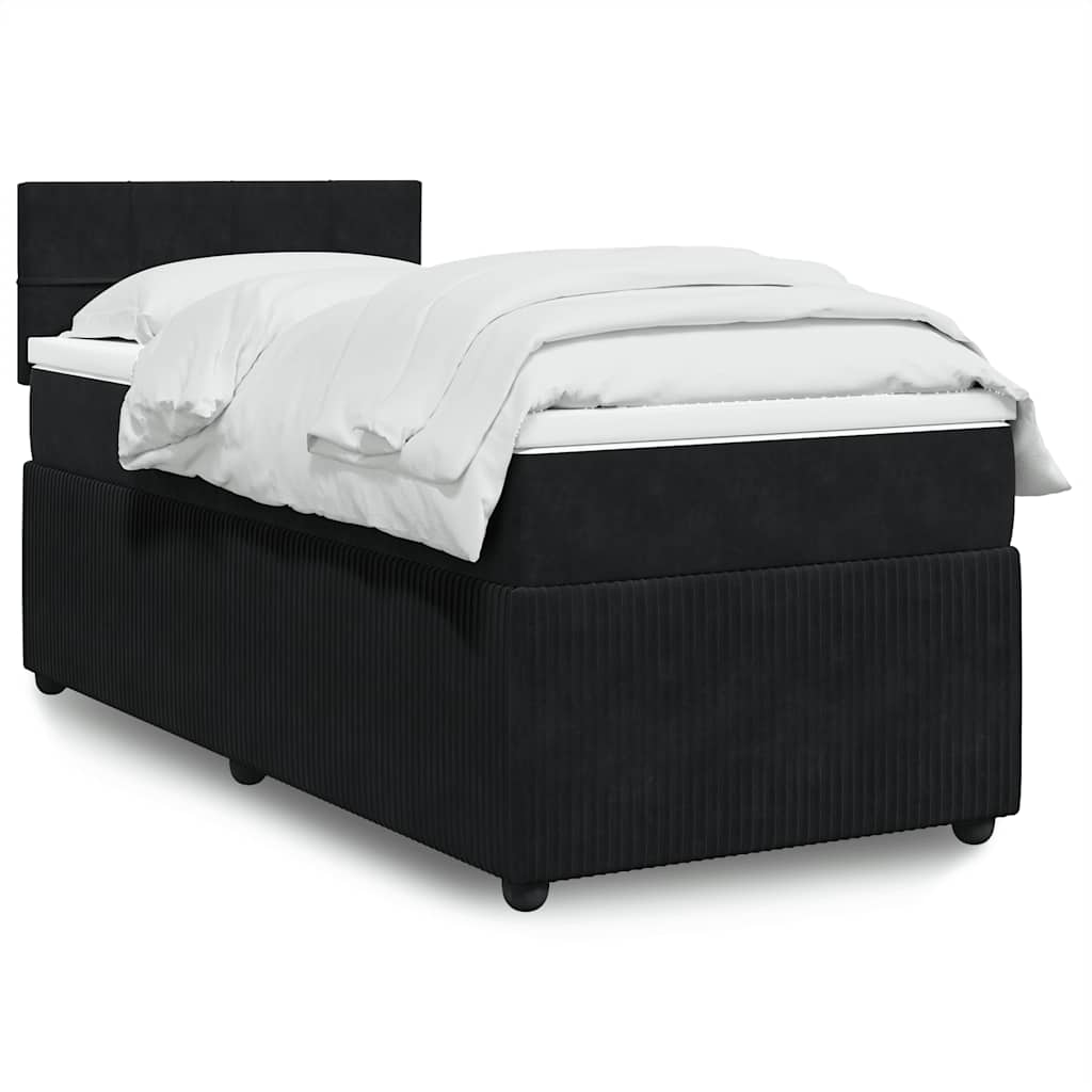 Box spring krevet s madracem crni 80 x 200 cm baršunasti