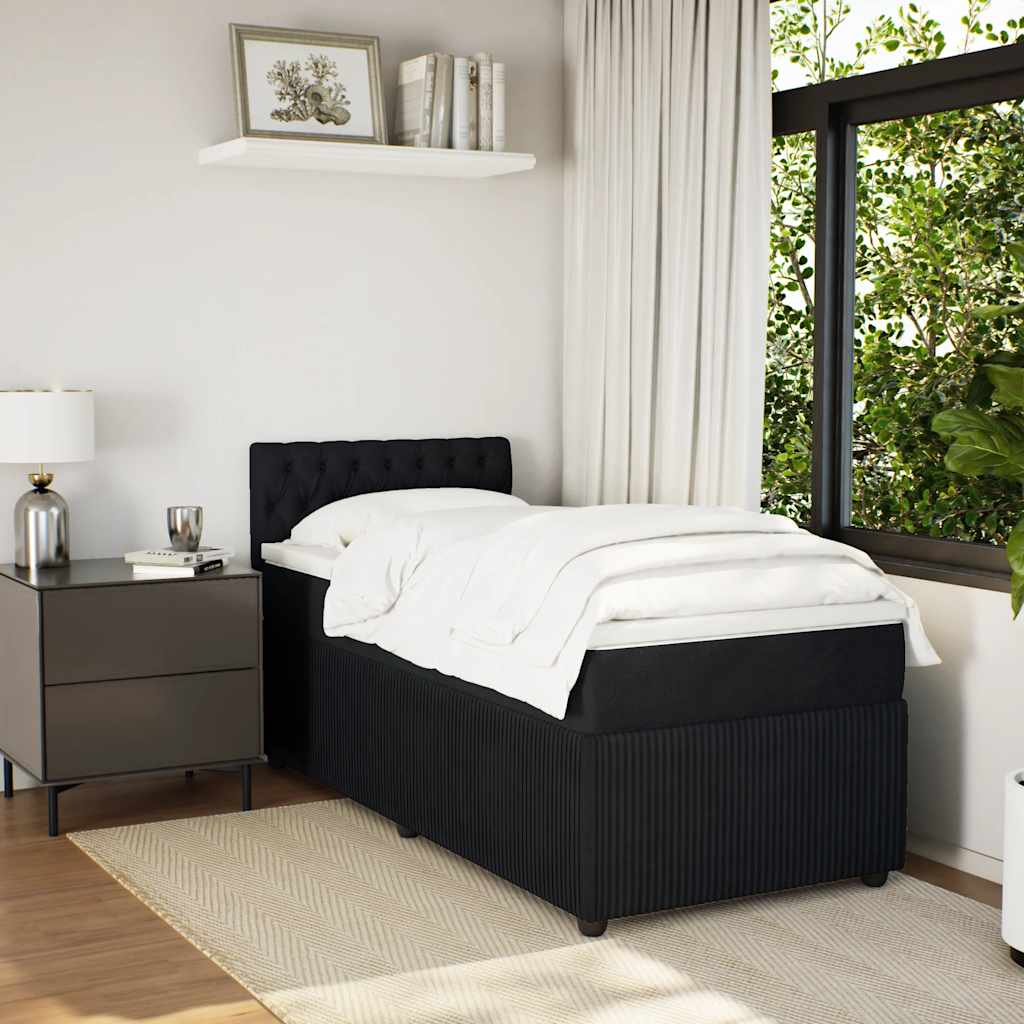 Box spring krevet s madracem crni 80 x 200 cm baršunasti