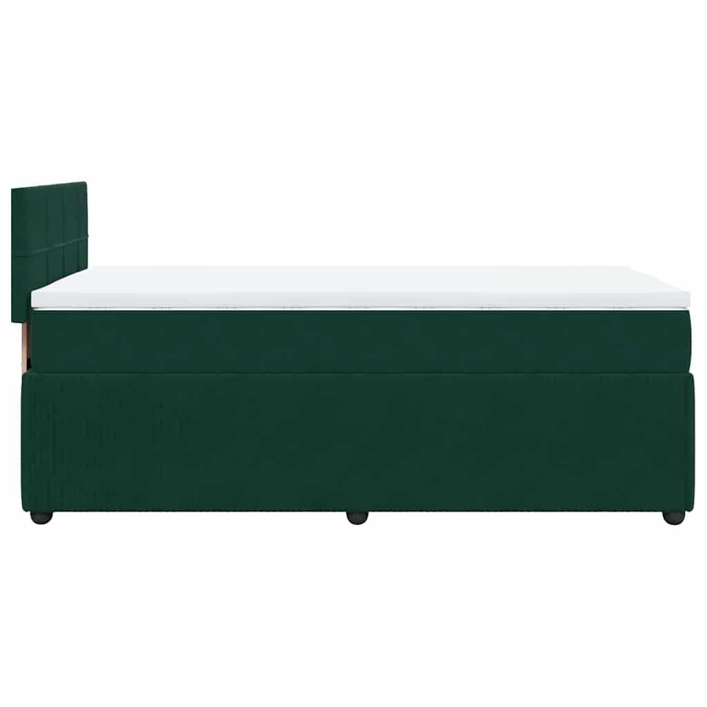 Box spring krevet s madracem tamnozeleni 80 x 200 cm baršunasti