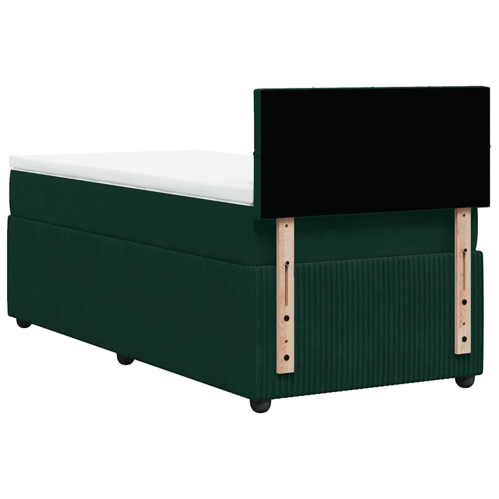 Box spring krevet s madracem tamnozeleni 80 x 200 cm baršunasti