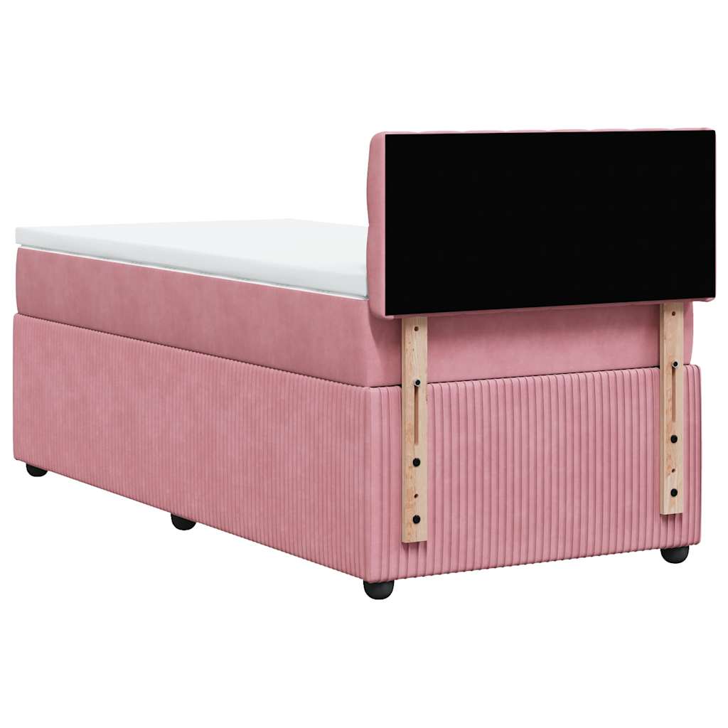 Box spring krevet s madracem ružičasti 80 x 200 cm baršunasti