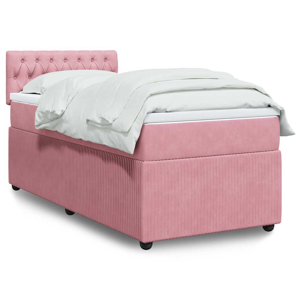 Box spring krevet s madracem ružičasti 80 x 200 cm baršunasti