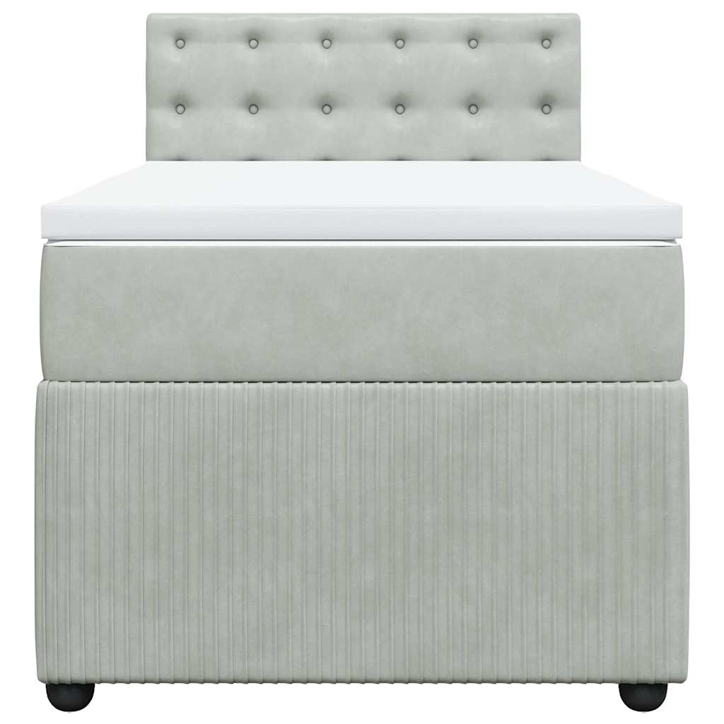 Box spring krevet s madracem svjetlosivi 80 x 200 cm baršunasti