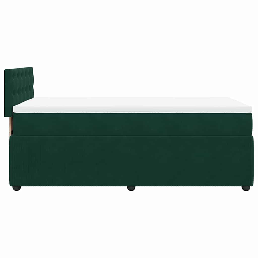 Box spring krevet s madracem tamnozeleni 90x190 cm baršunasti