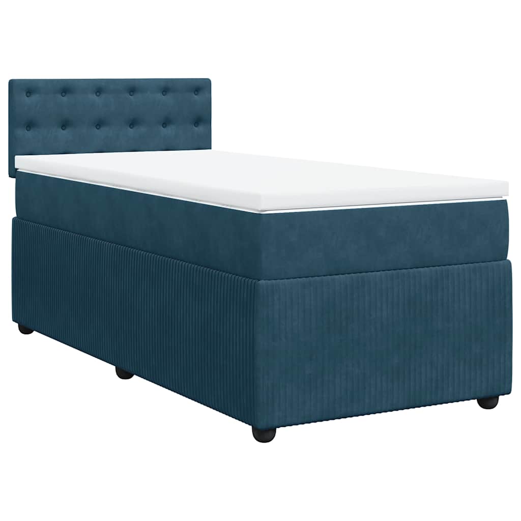 Box spring krevet s madracem plavi 90x190 cm baršunasti