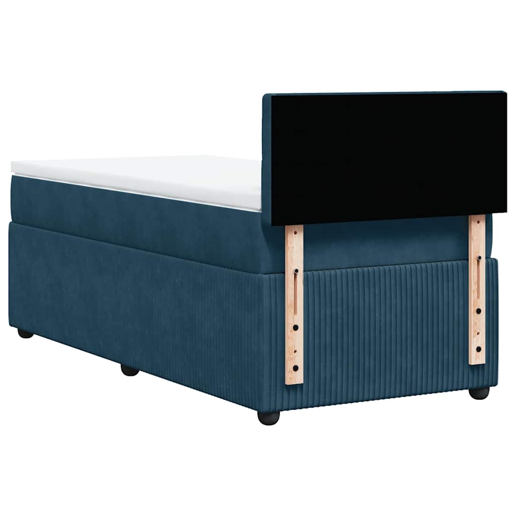 Box spring krevet s madracem plavi 90x190 cm baršunasti