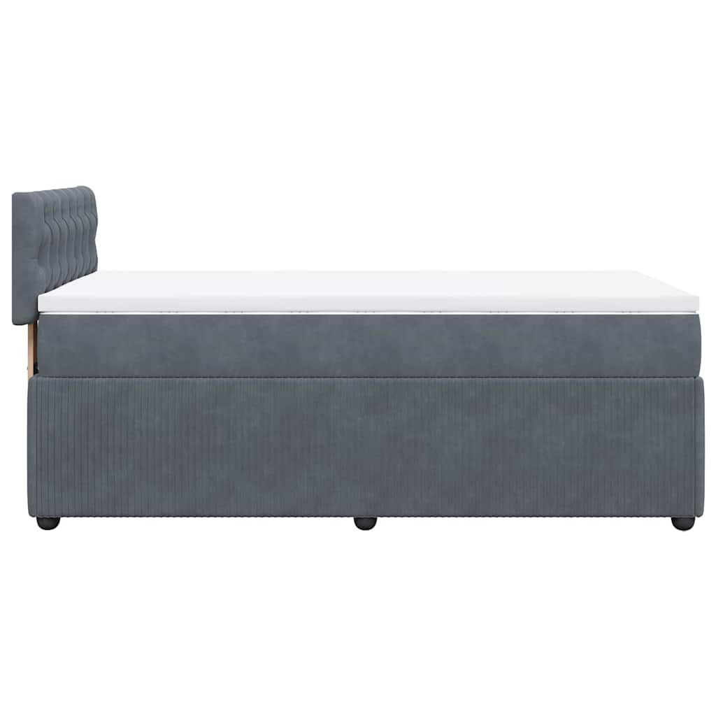Box spring krevet s madracem tamnosivi 90x190 cm baršunasti