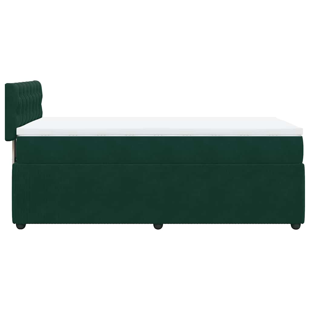 Box spring krevet s madracem tamnozeleni 90x190 cm baršunasti