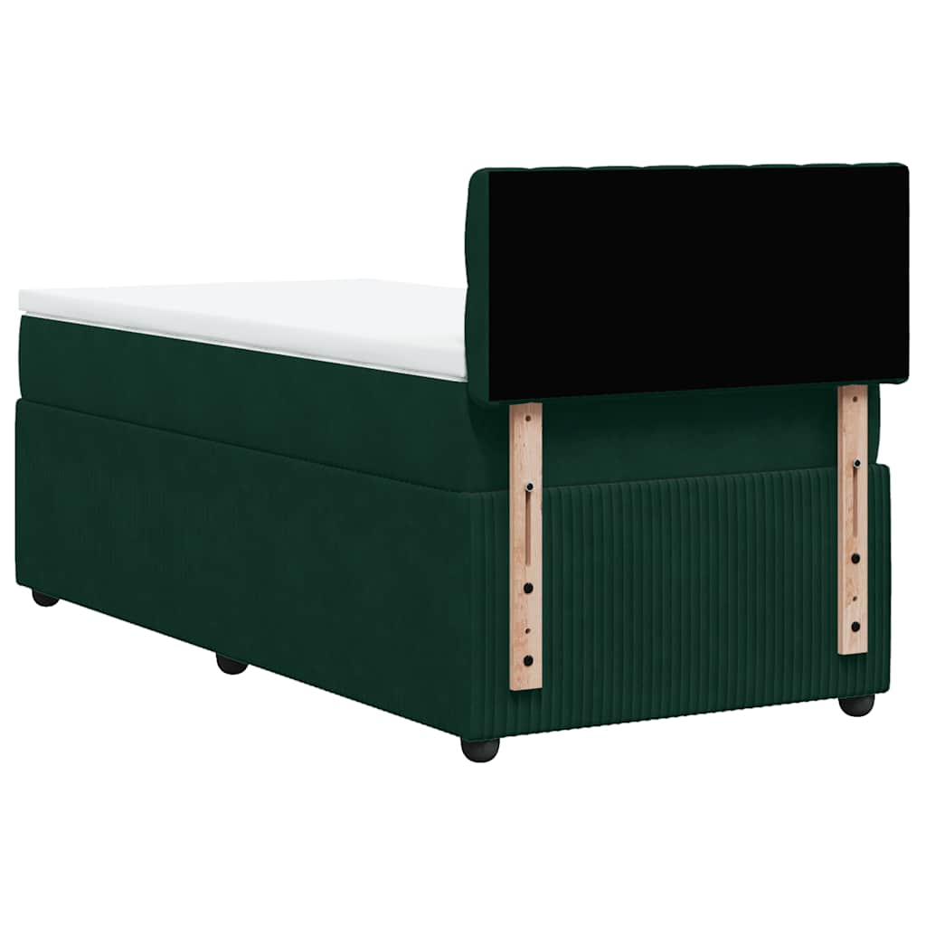 Box spring krevet s madracem tamnozeleni 90x190 cm baršunasti