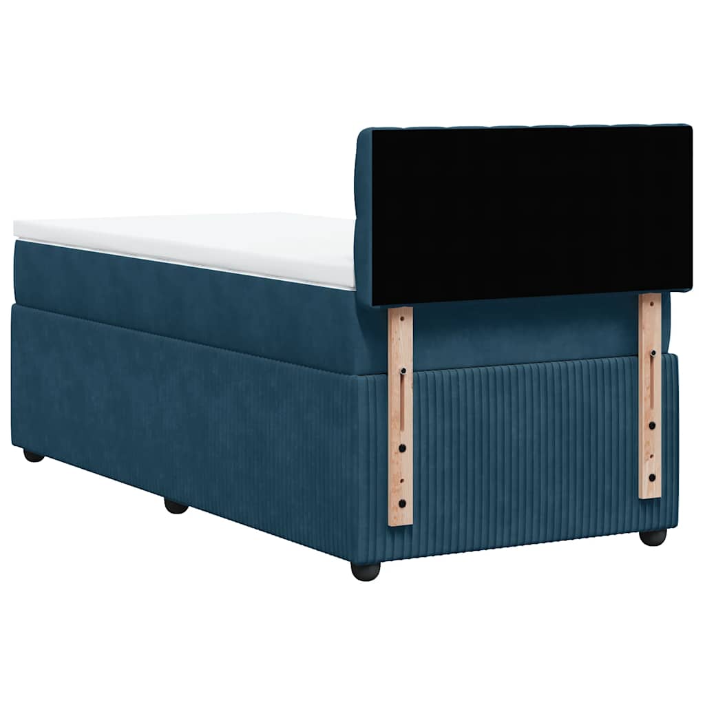 Box spring krevet s madracem plavi 90x190 cm baršunasti
