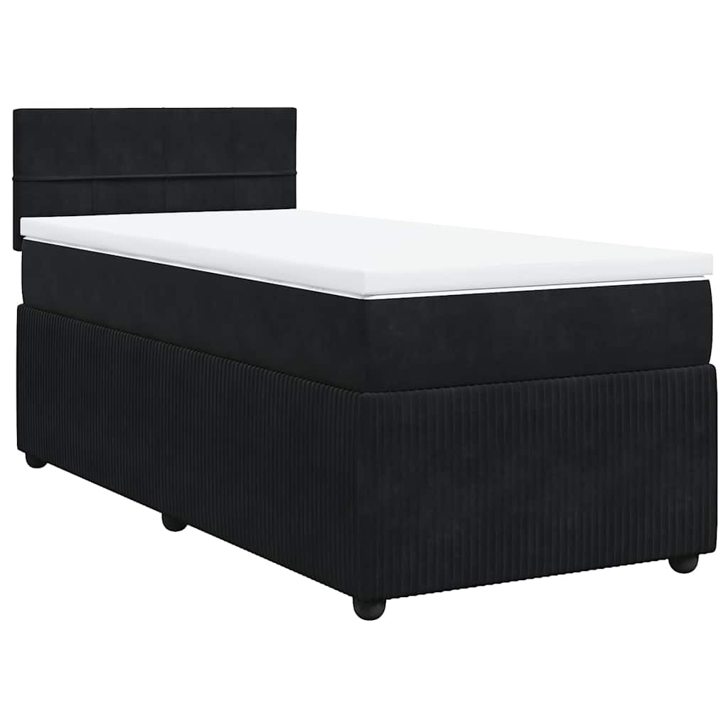 Box spring krevet s madracem crni 90x190 cm baršunasti