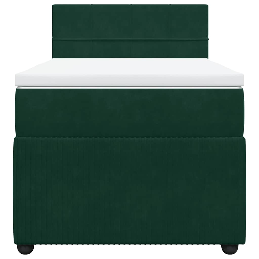Box spring krevet s madracem tamnozeleni 90x190 cm baršunasti