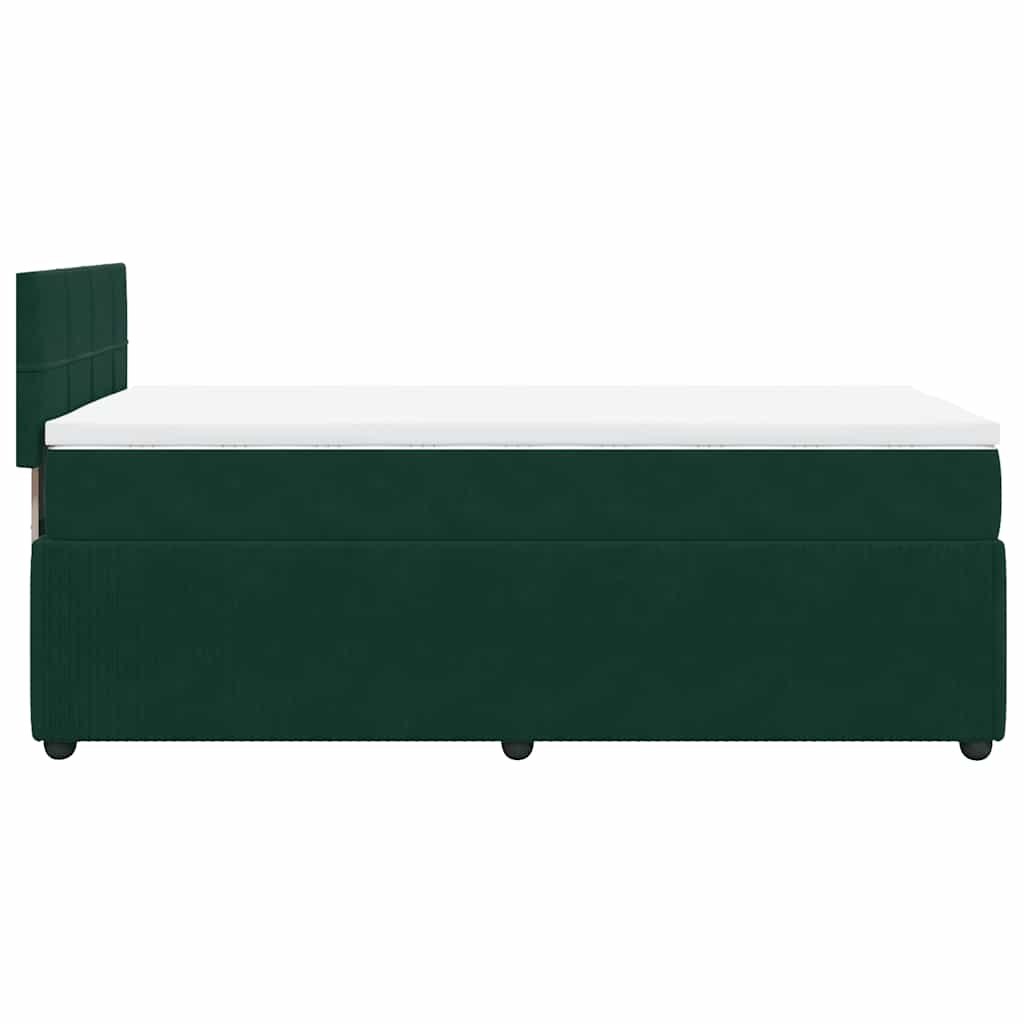 Box spring krevet s madracem tamnozeleni 90x190 cm baršunasti