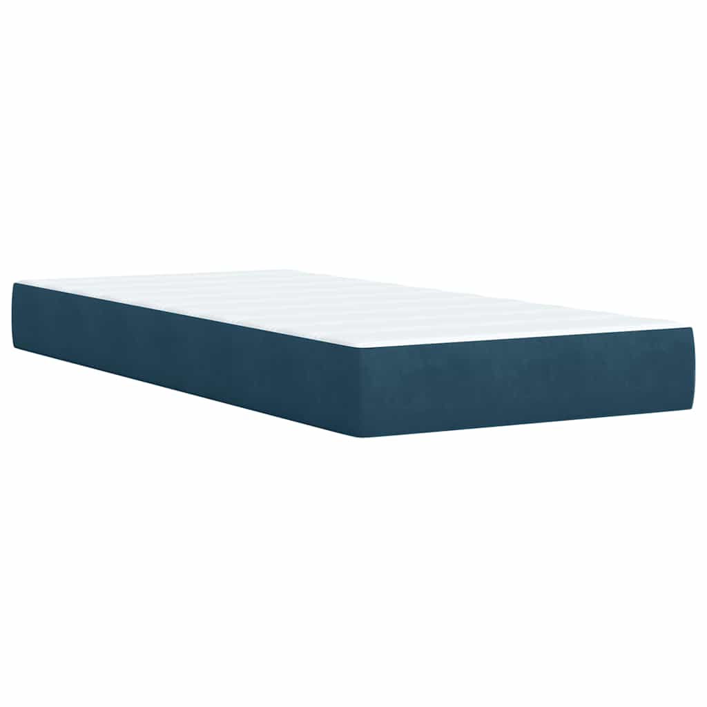 Box spring krevet s madracem plavi 90x190 cm baršunasti