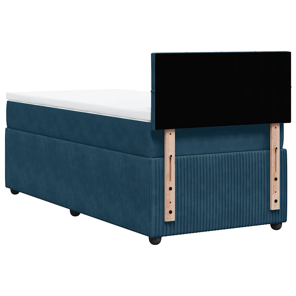 Box spring krevet s madracem plavi 90x190 cm baršunasti