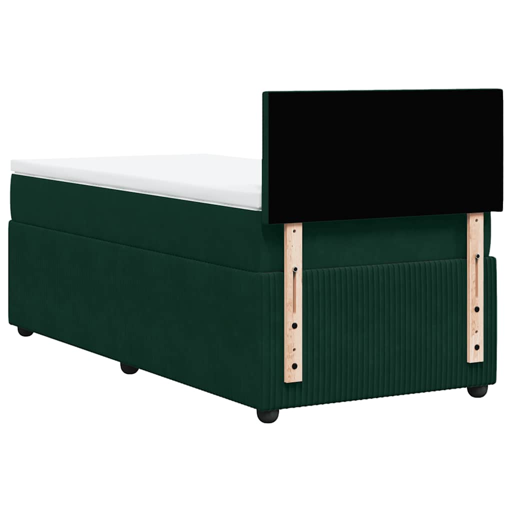 Box spring krevet s madracem tamnozeleni 90x200 cm baršunasti