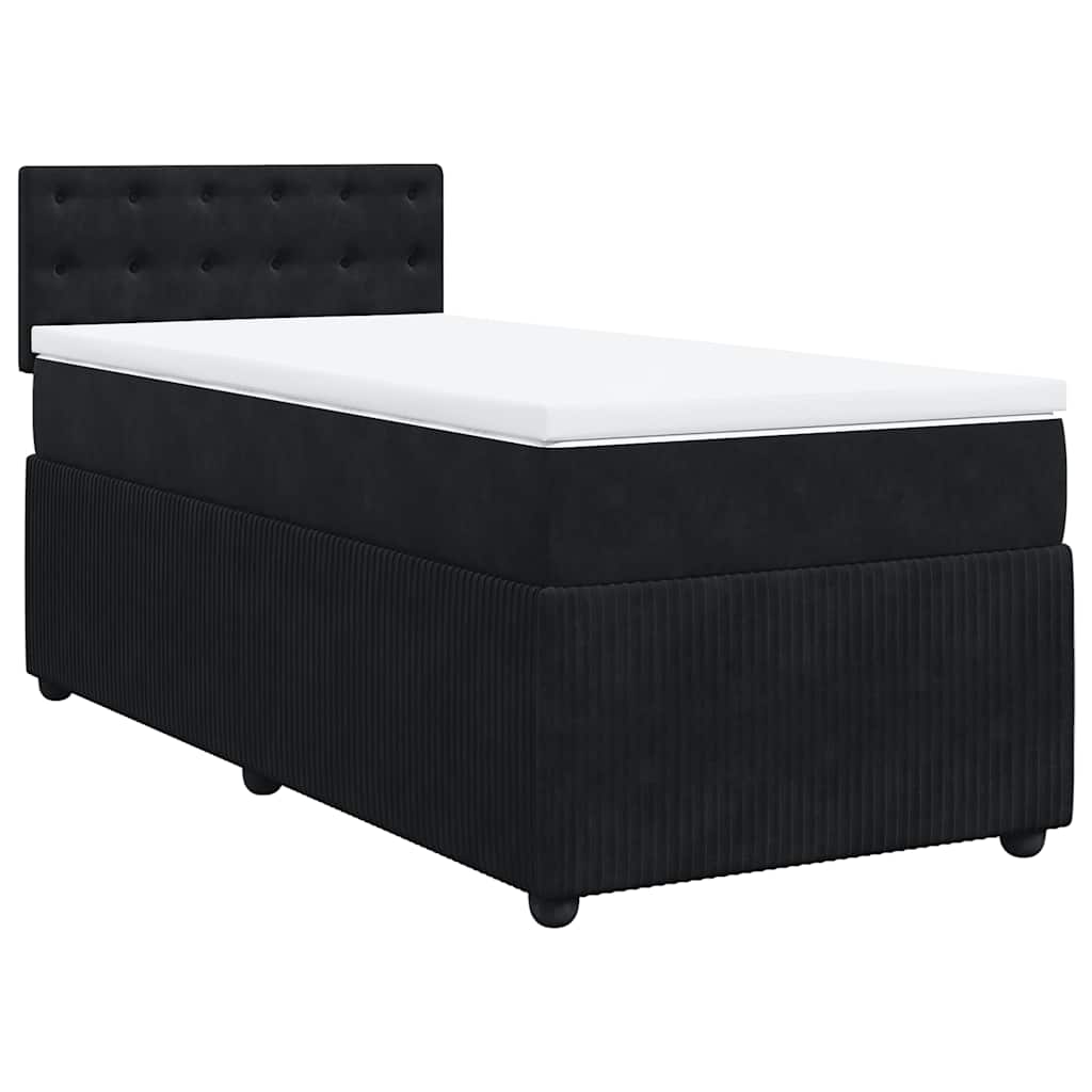 Box spring krevet s madracem crni 90x200 cm baršunasti