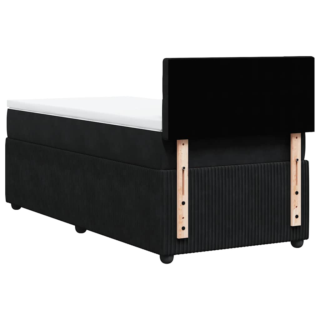 Box spring krevet s madracem crni 90x200 cm baršunasti
