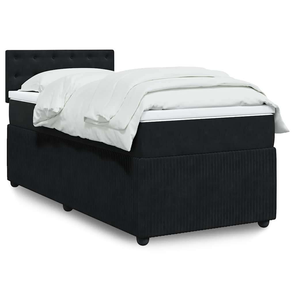 Box spring krevet s madracem crni 90x200 cm baršunasti