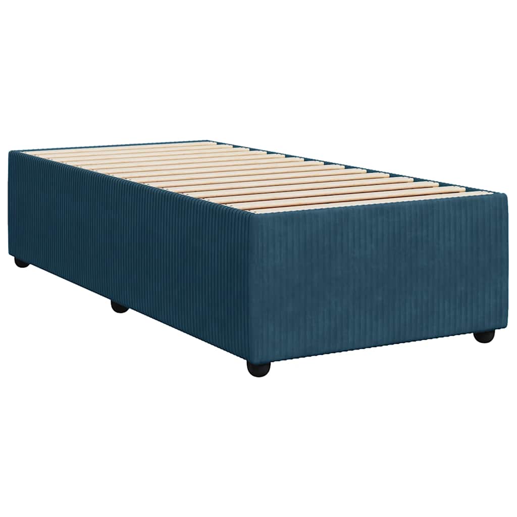 Box spring krevet s madracem plavi 90x200 cm baršunasti