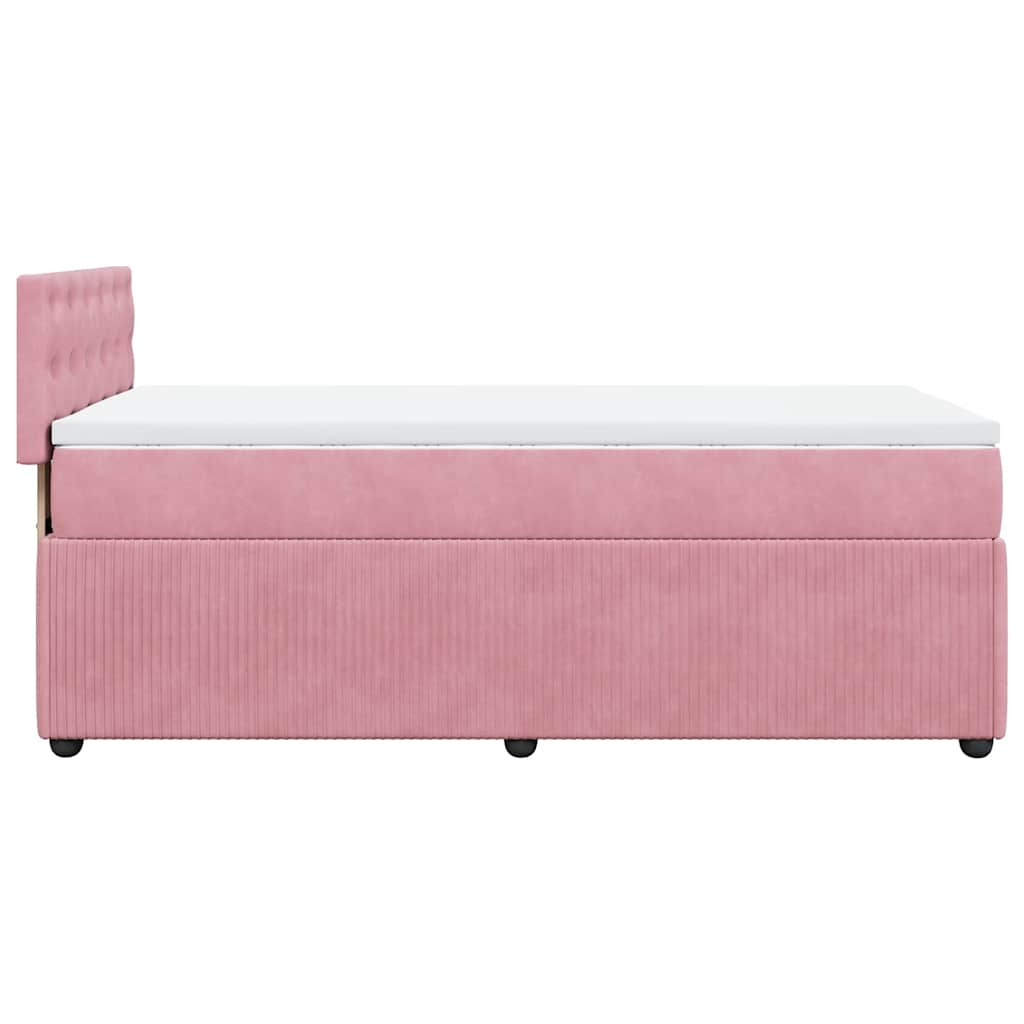 Box spring krevet s madracem ružičasti 90x200 cm baršunasti