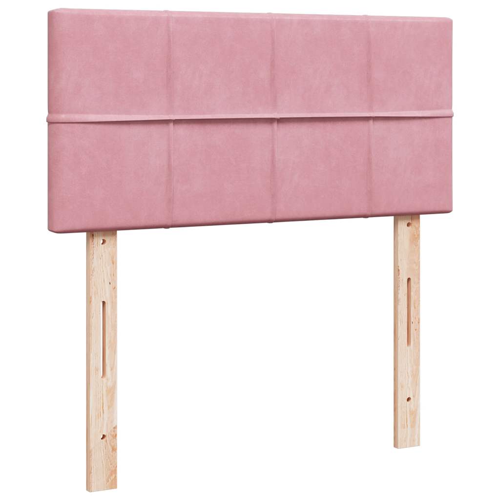 Box spring krevet s madracem ružičasti 90x200 cm baršunasti