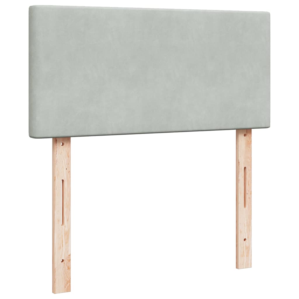 Box spring krevet s madracem svjetlosivi 100x200 cm baršunasti