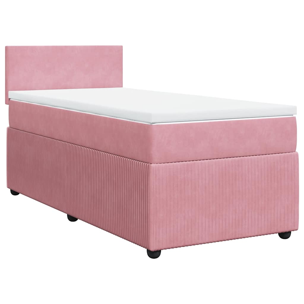 Box spring krevet s madracem ružičasti 100x200 cm baršunasti