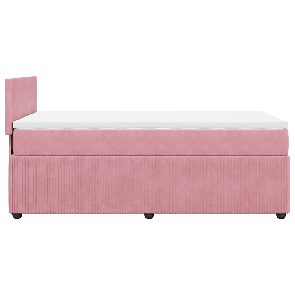 Box spring krevet s madracem ružičasti 100x200 cm baršunasti