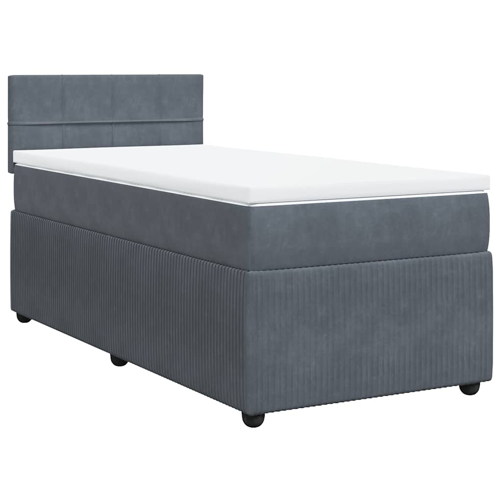 Box spring krevet s madracem tamnosivi 100x200 cm baršunasti