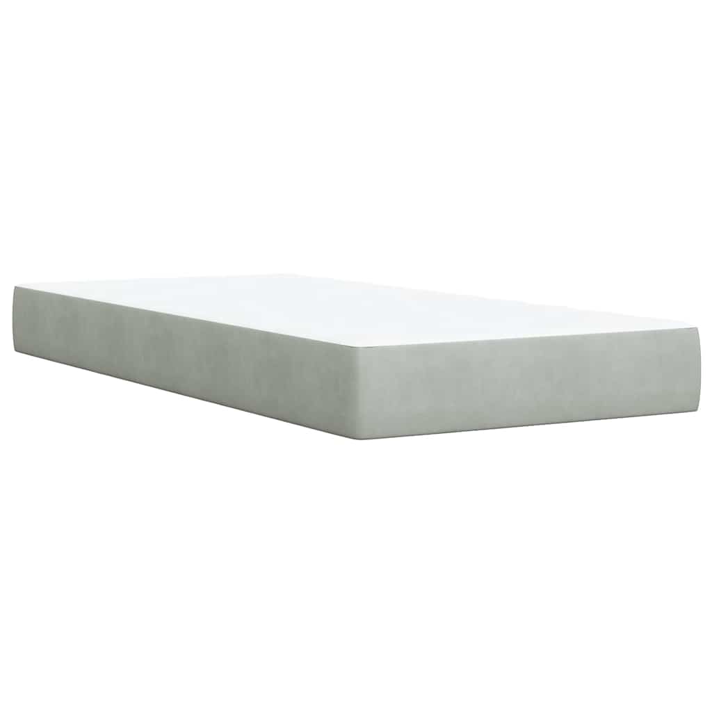 Box spring krevet s madracem svjetlosivi 100x200 cm baršunasti
