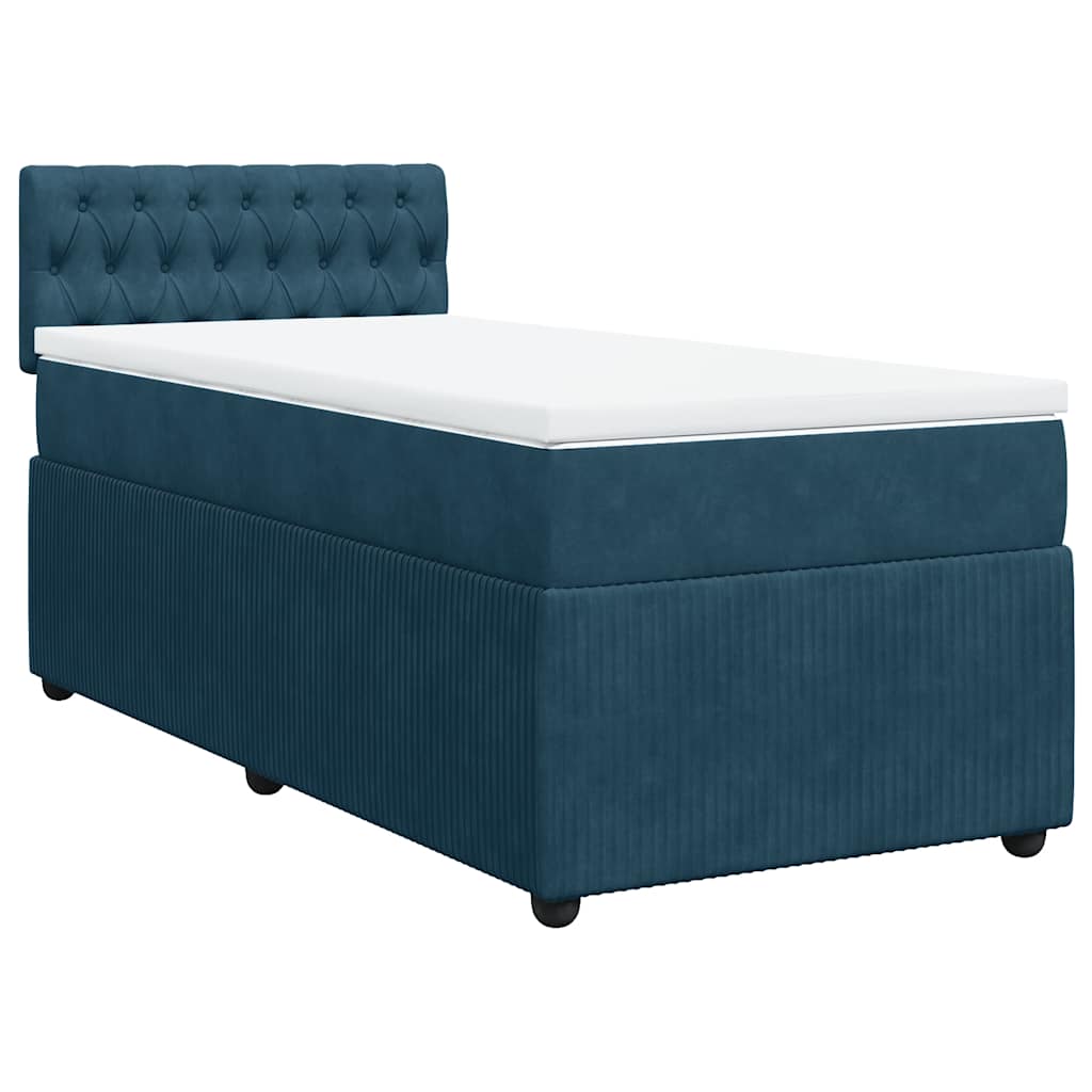 Box spring krevet s madracem plavi 100x200 cm baršunasti