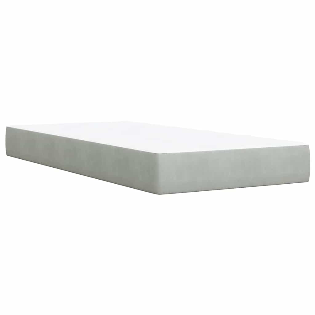 Box spring krevet s madracem svjetlosivi 100x200 cm baršunasti