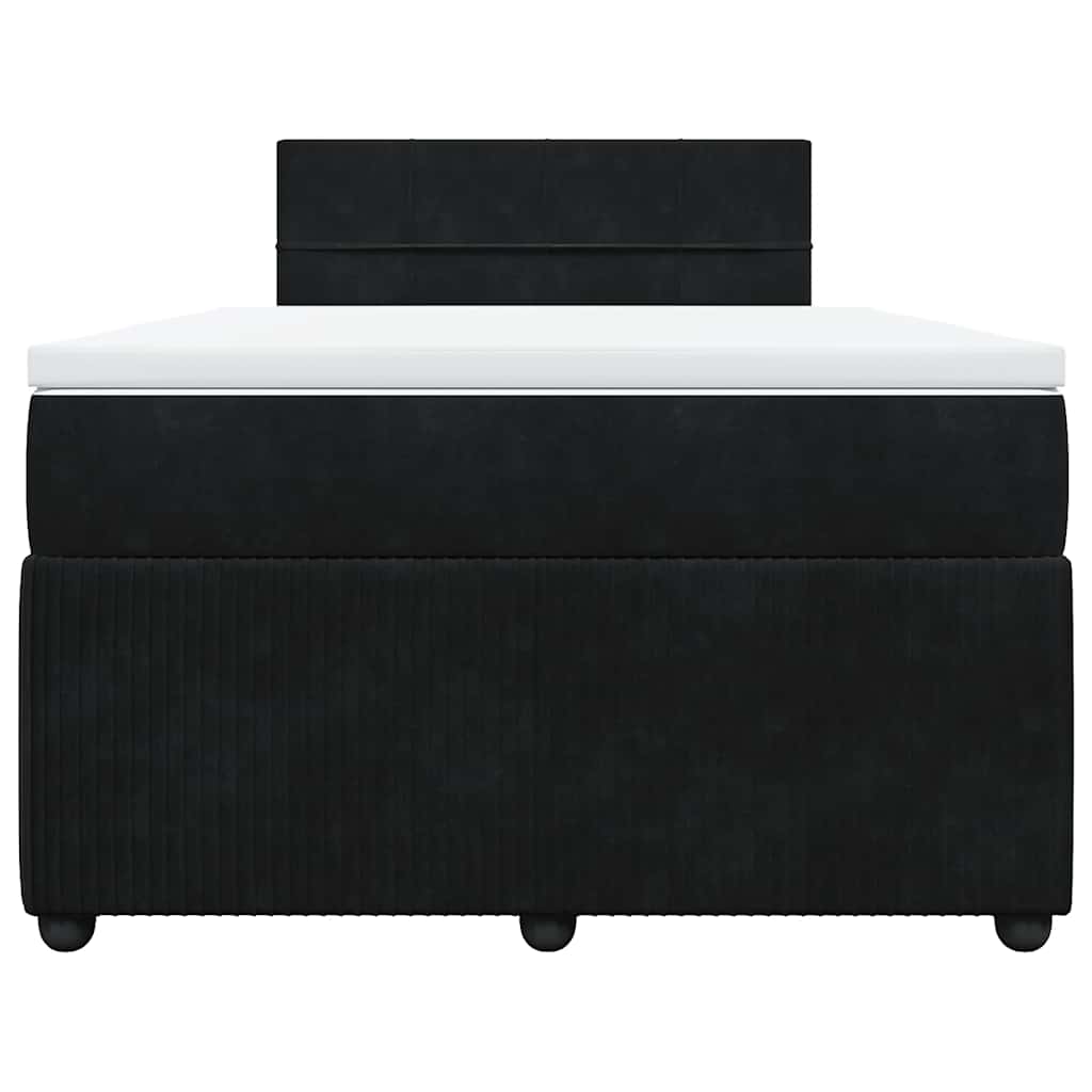 Krevet box spring s madracem crni 120 x 190 cm baršunasti