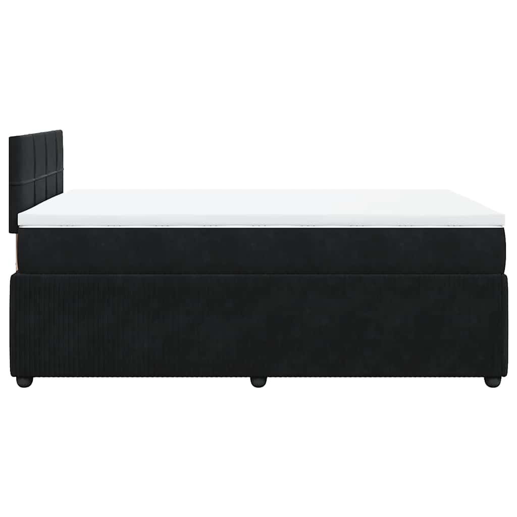 Krevet box spring s madracem crni 120 x 190 cm baršunasti