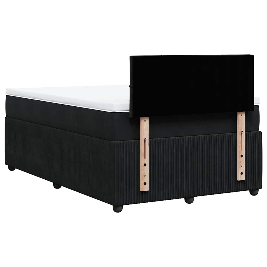 Krevet box spring s madracem crni 120 x 190 cm baršunasti