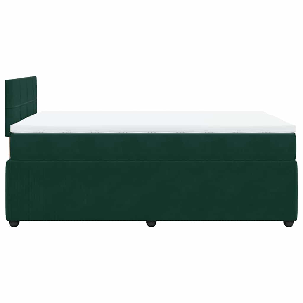 Krevet box spring s madracem tamnozeleni 120x190 cm baršunasti