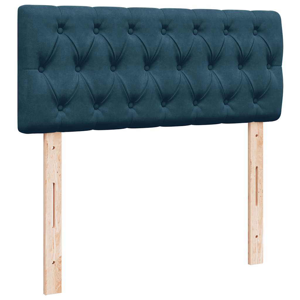 Krevet s oprugama i madracem plavi 120 x 190 cm baršun
