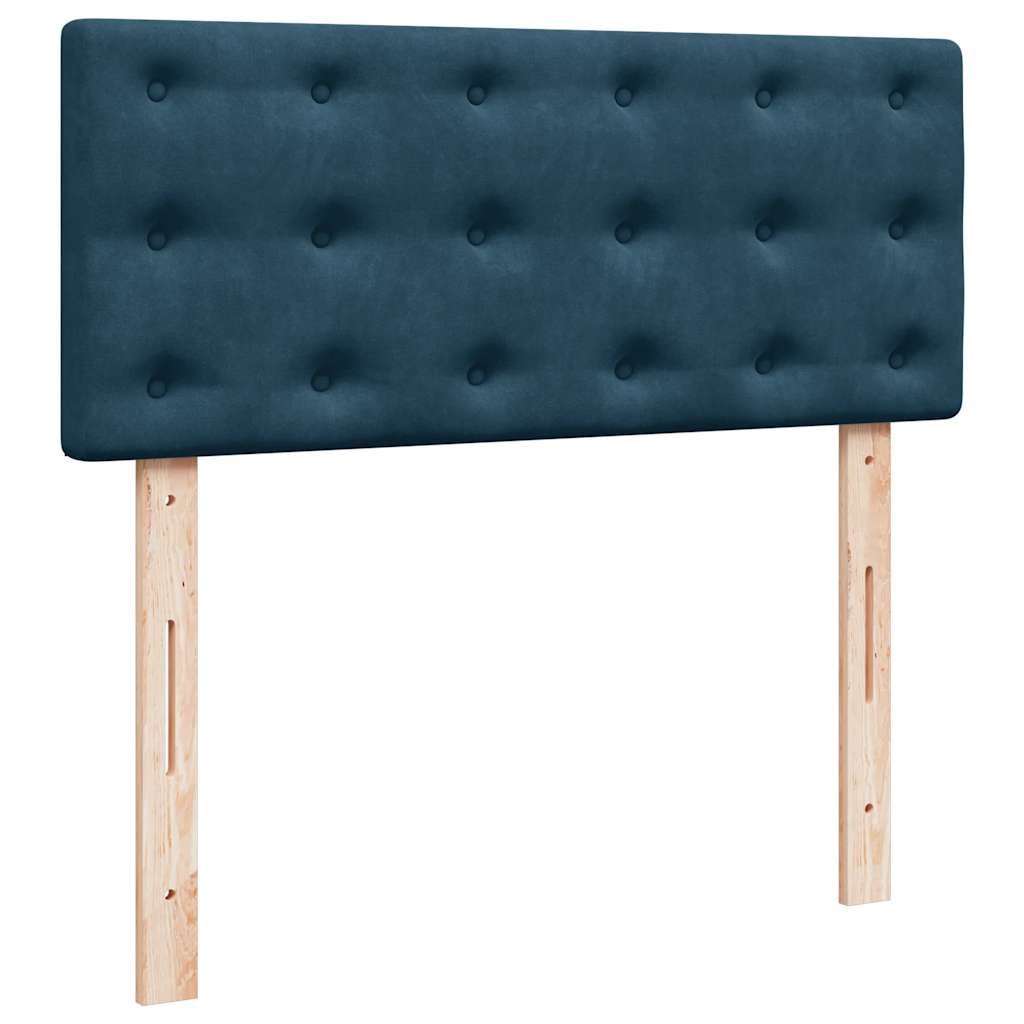 Krevet s oprugama i madracem plavi 120 x 190 cm baršun