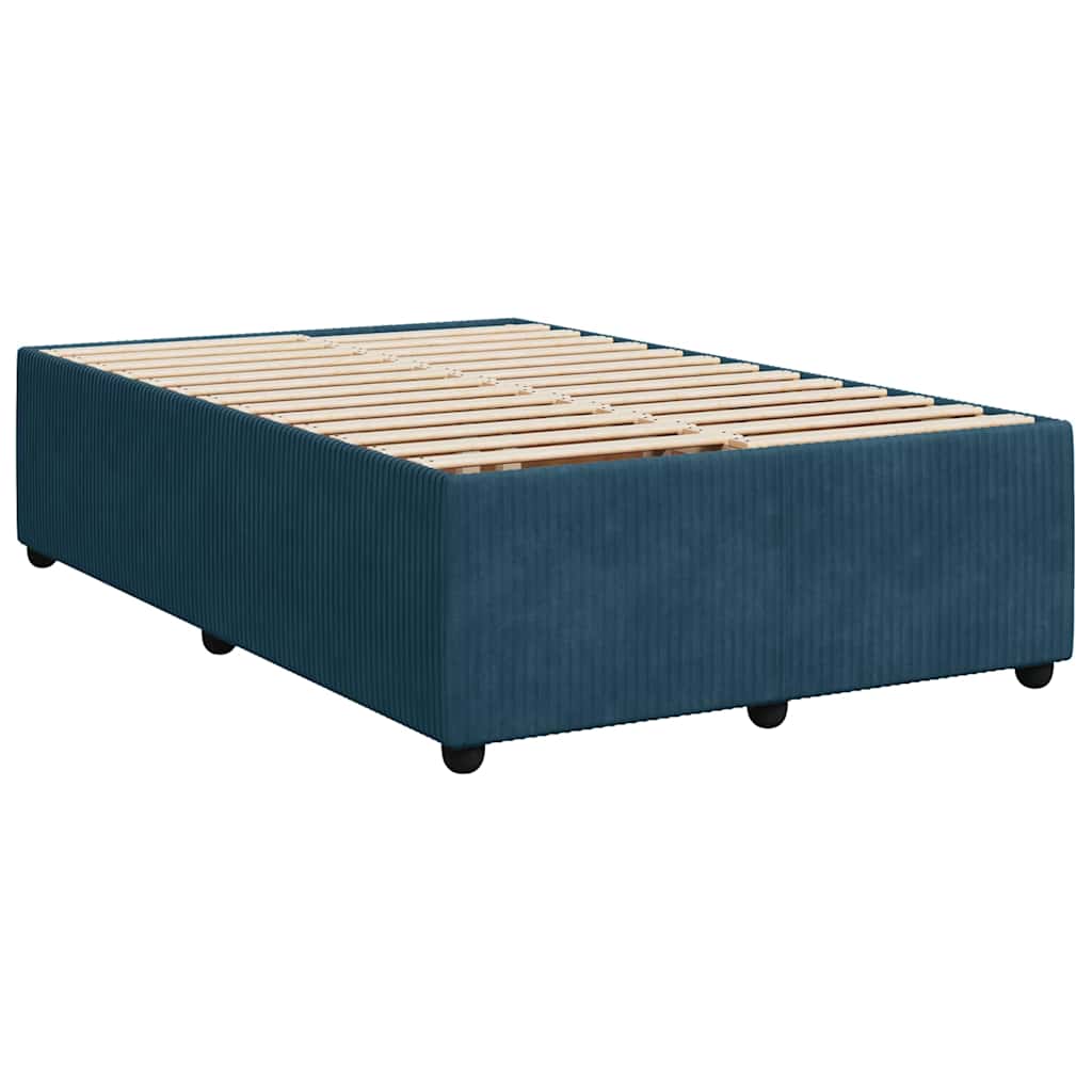 Krevet s oprugama i madracem plavi 120 x 190 cm baršun