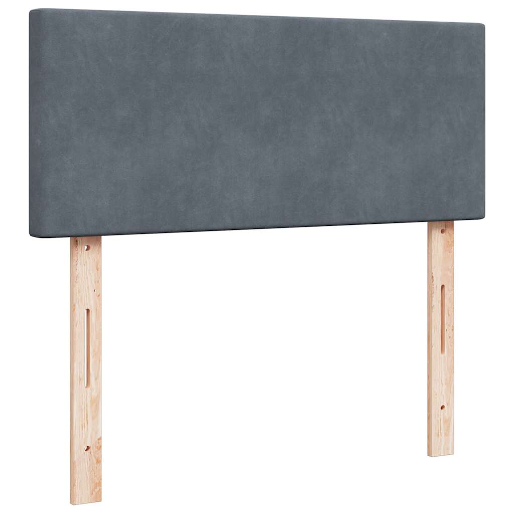 Box spring krevet s madracem tamnosivi 120 x 200 cm baršunasti