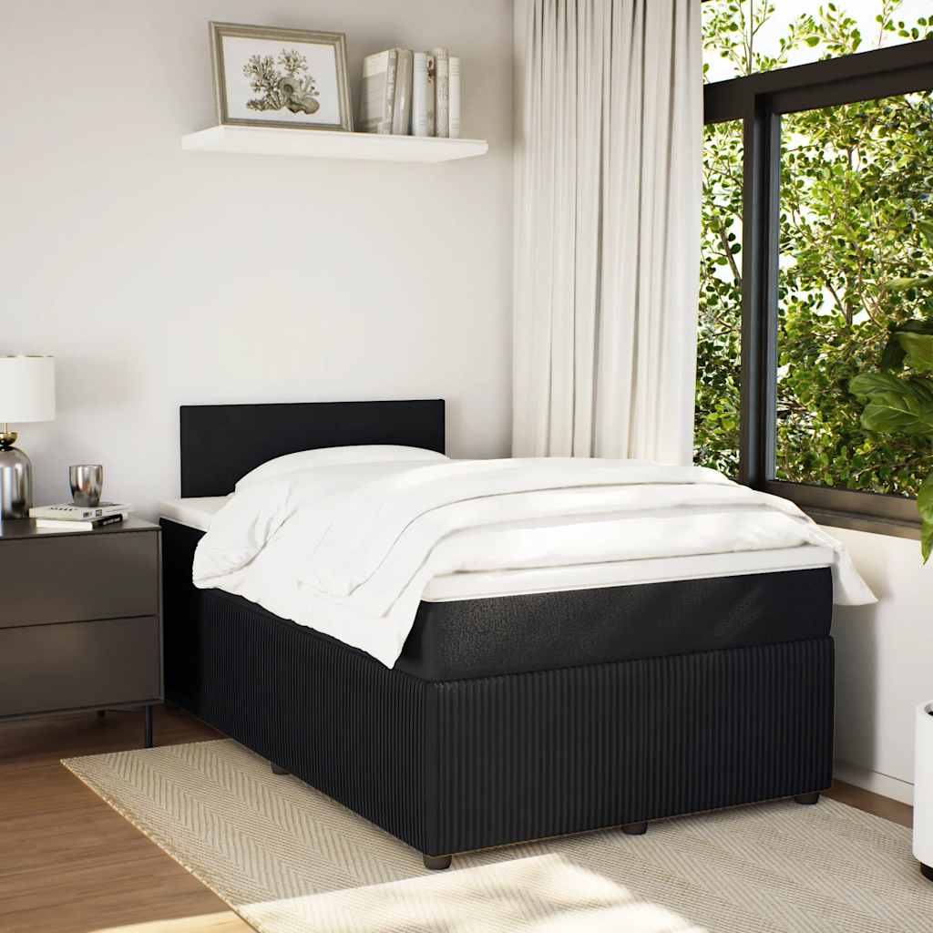 Box spring krevet s madracem crni 120 x 200 cm baršunasti