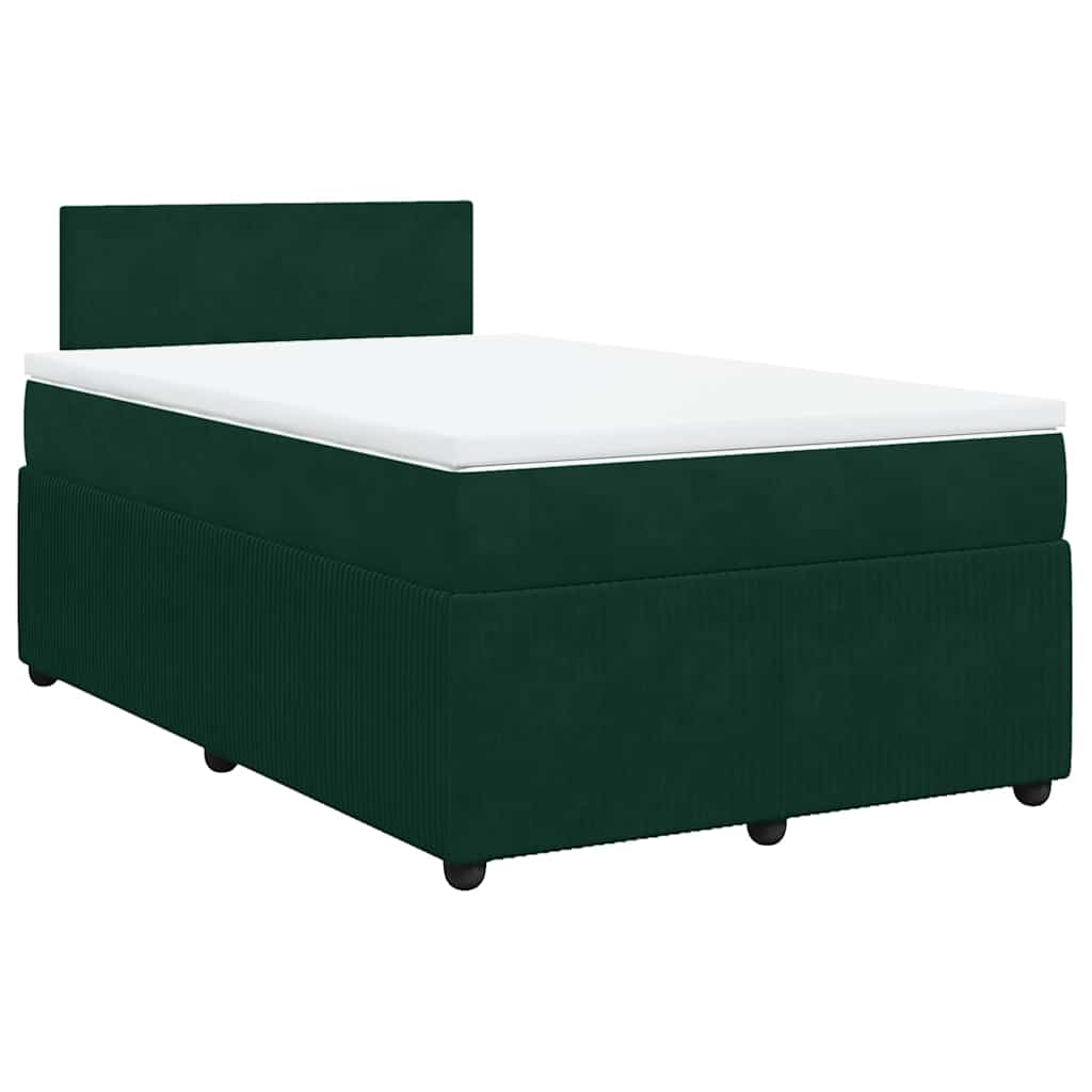 Box spring krevet s madracem tamnozeleni 120x200 cm baršunasti